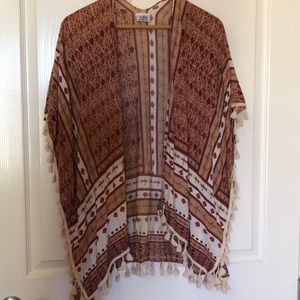 Printed Coverup with Tassels